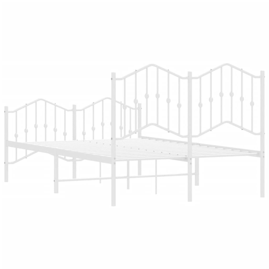 Cadre de lit métal sans matelas et pied de lit blanc 120x190 cm - XIOS