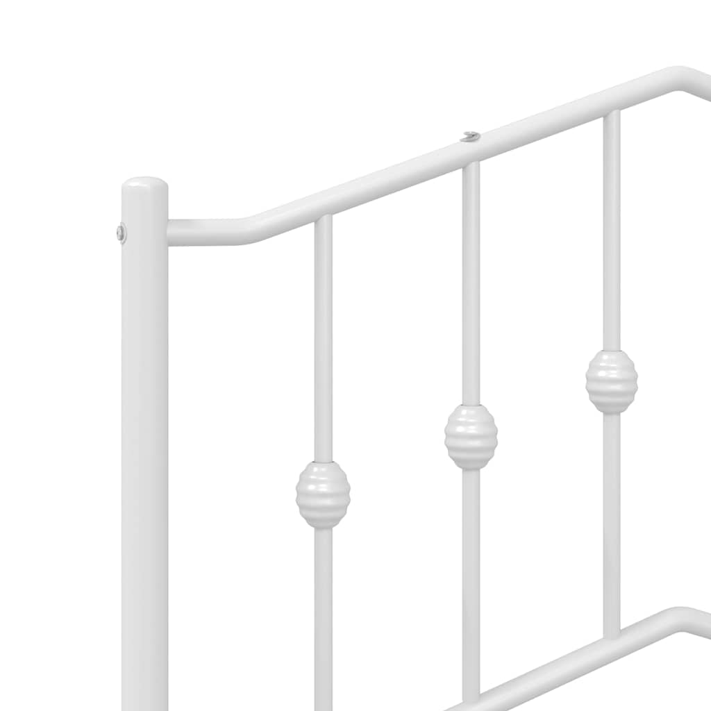 Cadre de lit métal sans matelas et pied de lit blanc 193x203 cm - XIOS