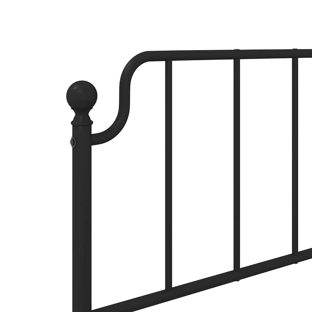 Cadre de lit métal sans matelas avec tête de lit noir 100x190cm - XIOS