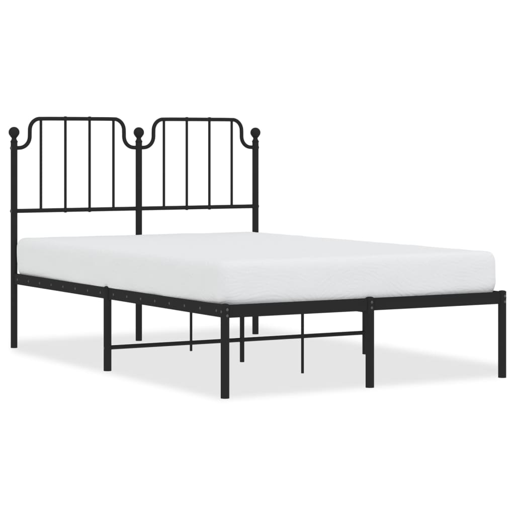 Cadre de lit métal sans matelas avec tête de lit noir 120x200cm - XIOS