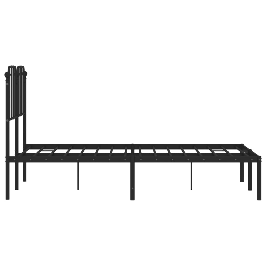 Cadre de lit métal sans matelas avec tête de lit noir 120x200cm - XIOS