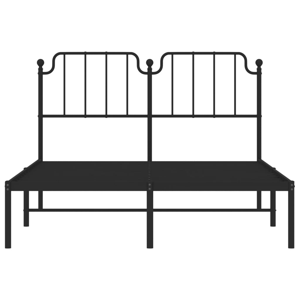 Cadre de lit métal sans matelas avec tête de lit noir 140x190cm - XIOS