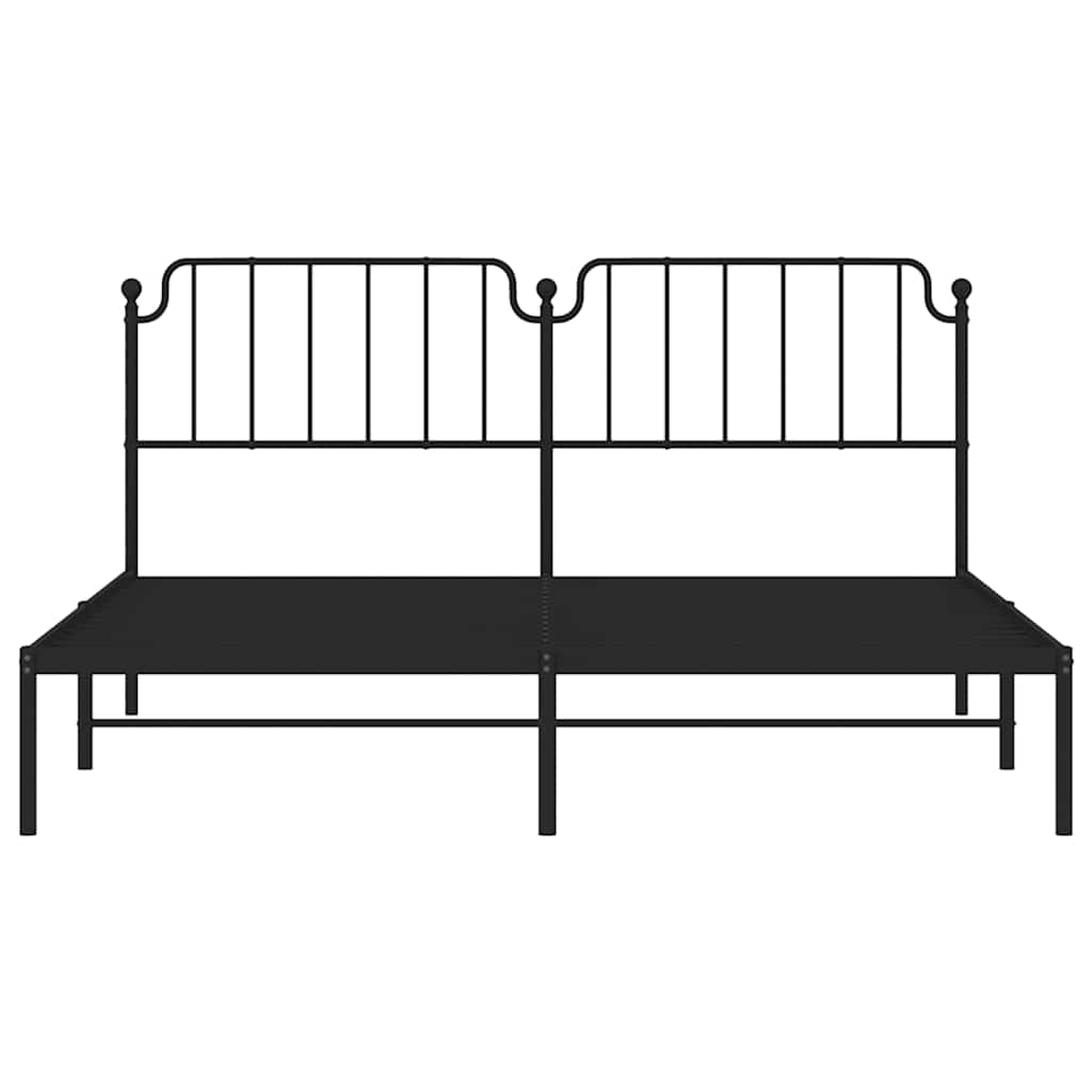 Cadre de lit métal sans matelas avec tête de lit noir 183x213cm - XIOS