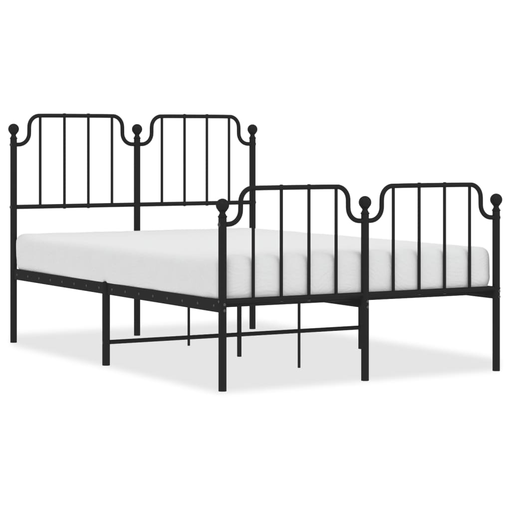 Cadre de lit métal sans matelas avec pied de lit noir 120x200cm - XIOS