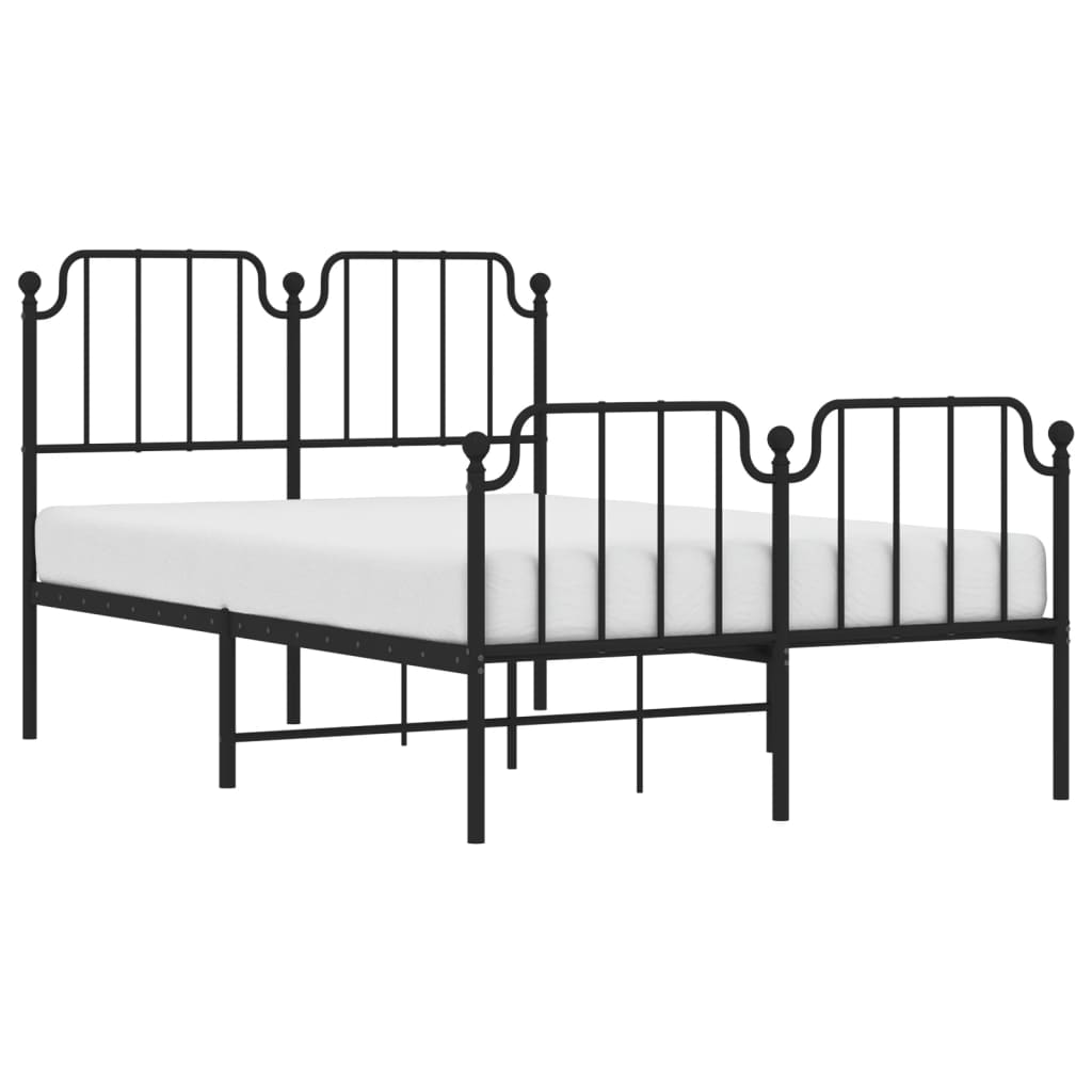 Cadre de lit métal sans matelas avec pied de lit noir 120x200cm - XIOS