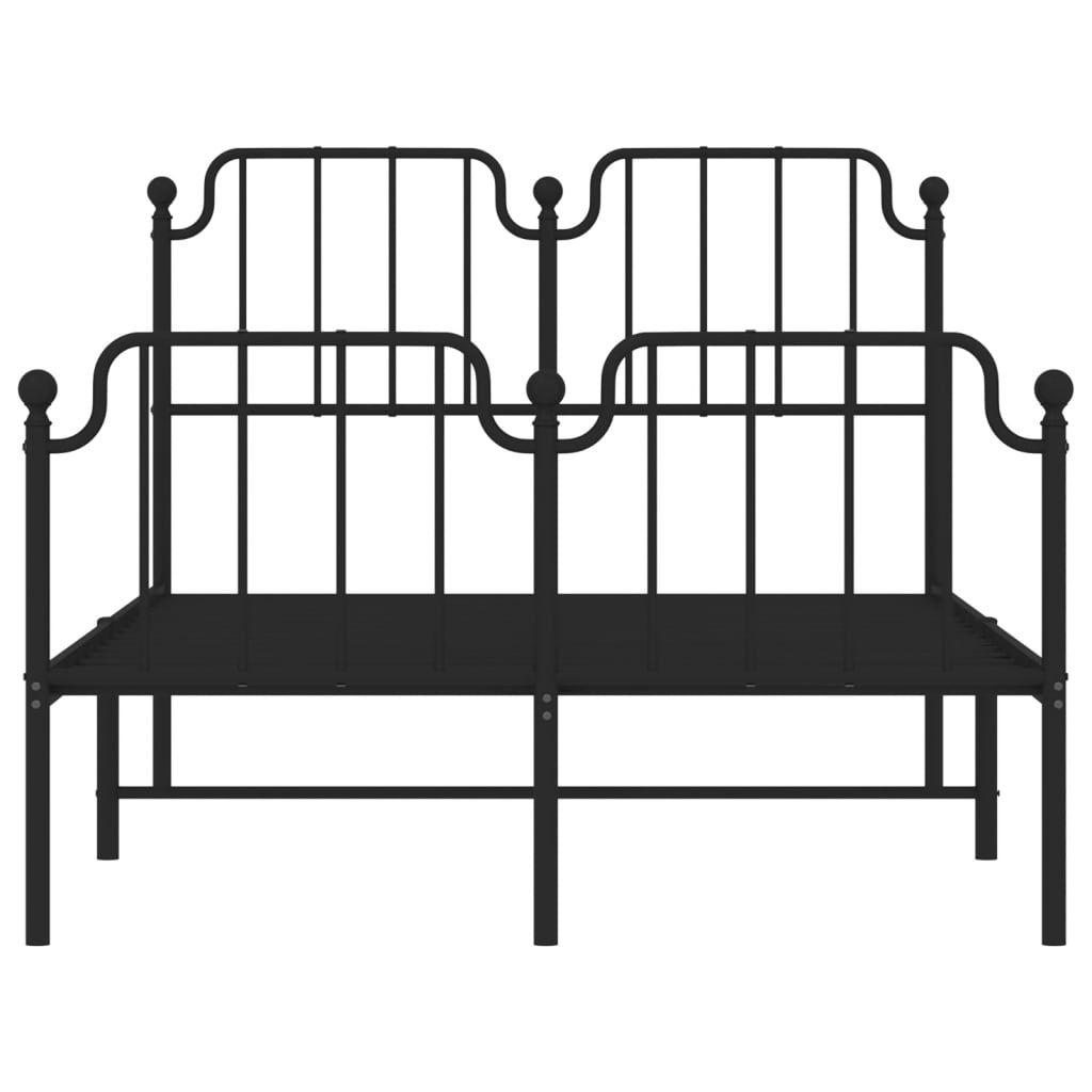 Cadre de lit métal sans matelas avec pied de lit noir 120x200cm - XIOS