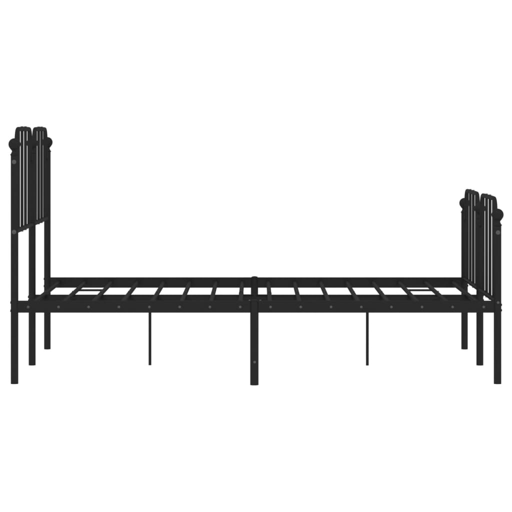 Cadre de lit métal sans matelas avec pied de lit noir 120x200cm - XIOS