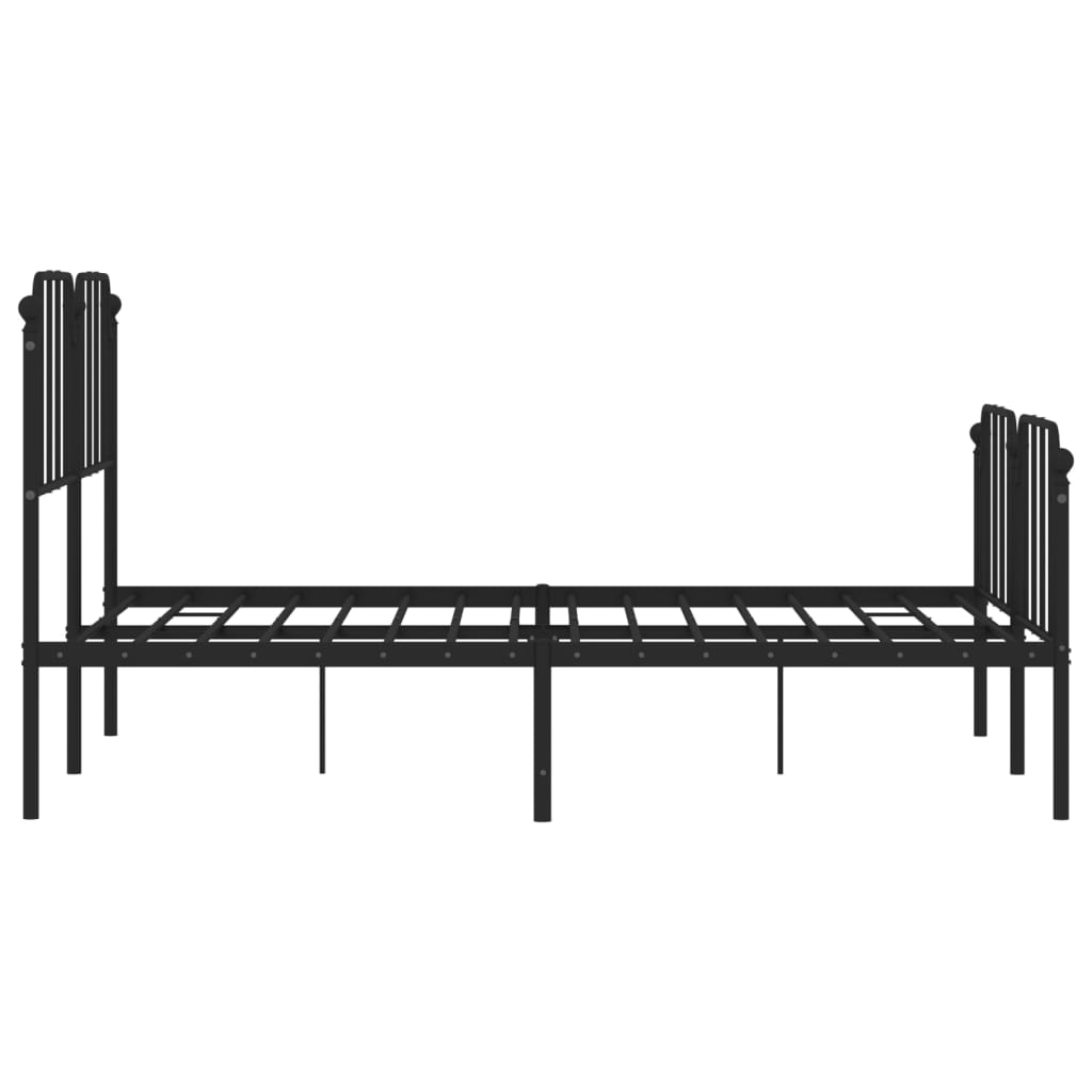 Cadre de lit métal sans matelas avec pied de lit noir 140x190cm - XIOS