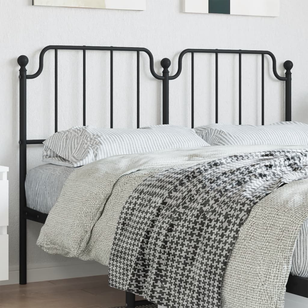 Tête de lit métal noir 160 cm Têtes et pieds de lit vidaXL
