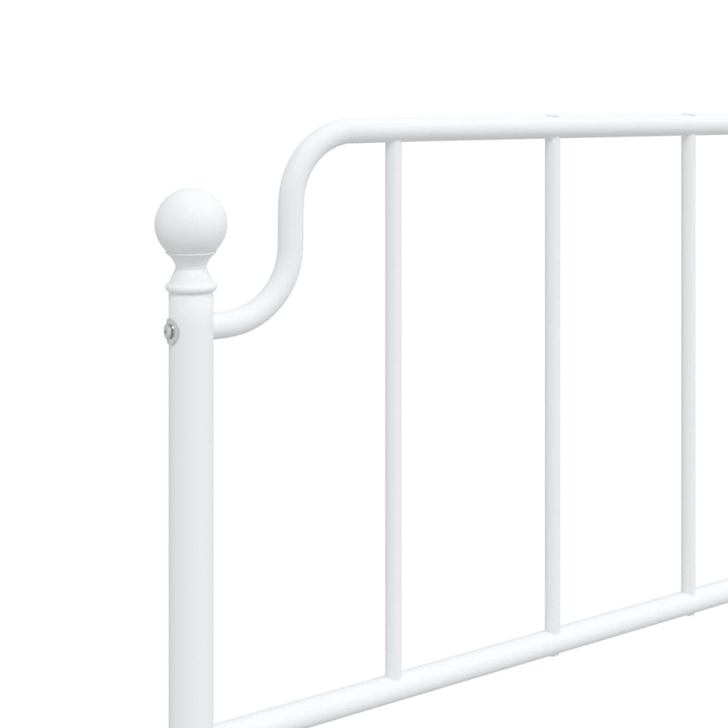 Cadre de lit métal sans matelas avec tête de lit blanc 90x200cm