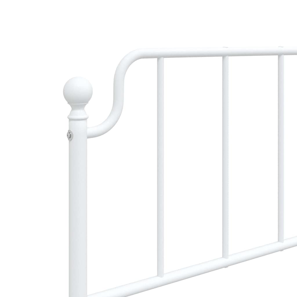 Cadre de lit métal sans matelas et tête de lit blanc 100x200 cm - XIOS