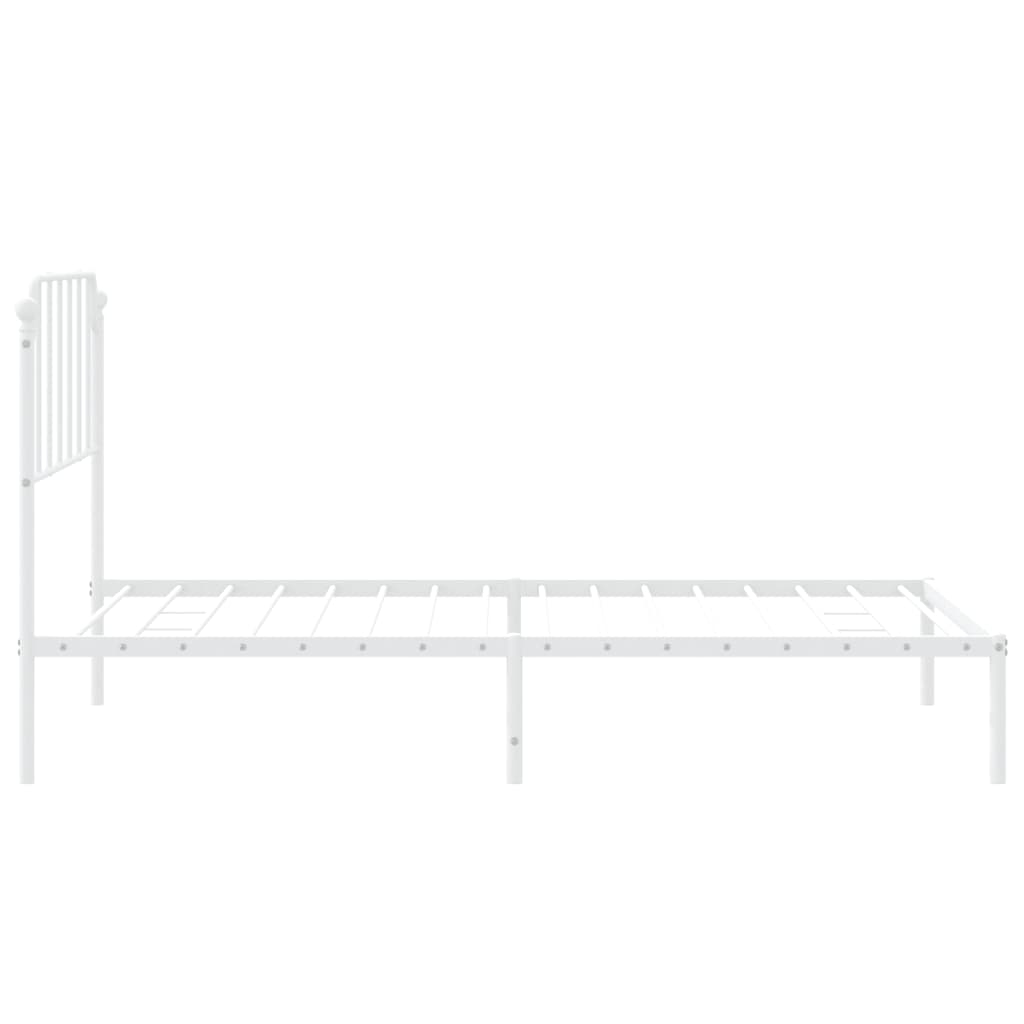 Cadre de lit métal sans matelas et tête de lit blanc 107x203 cm - XIOS