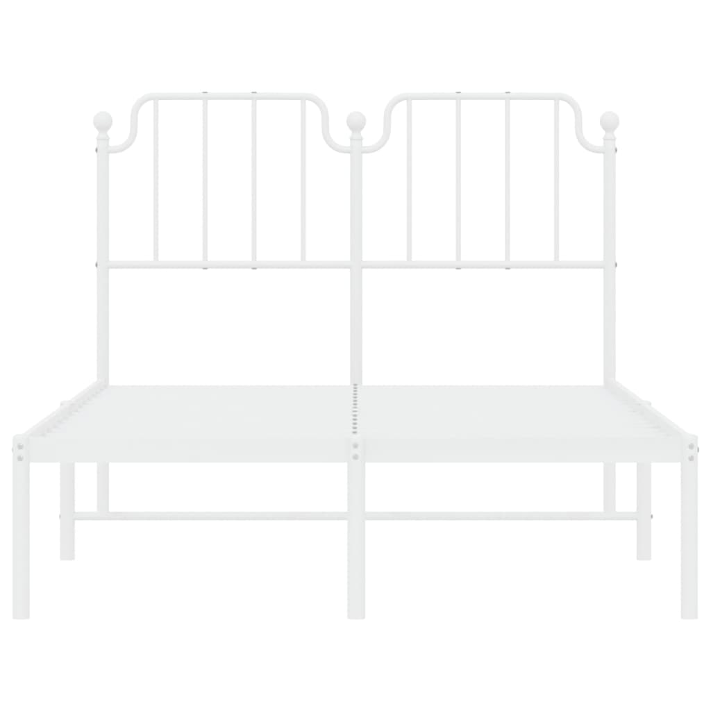 Cadre de lit métal sans matelas et tête de lit blanc 120x190 cm - XIOS