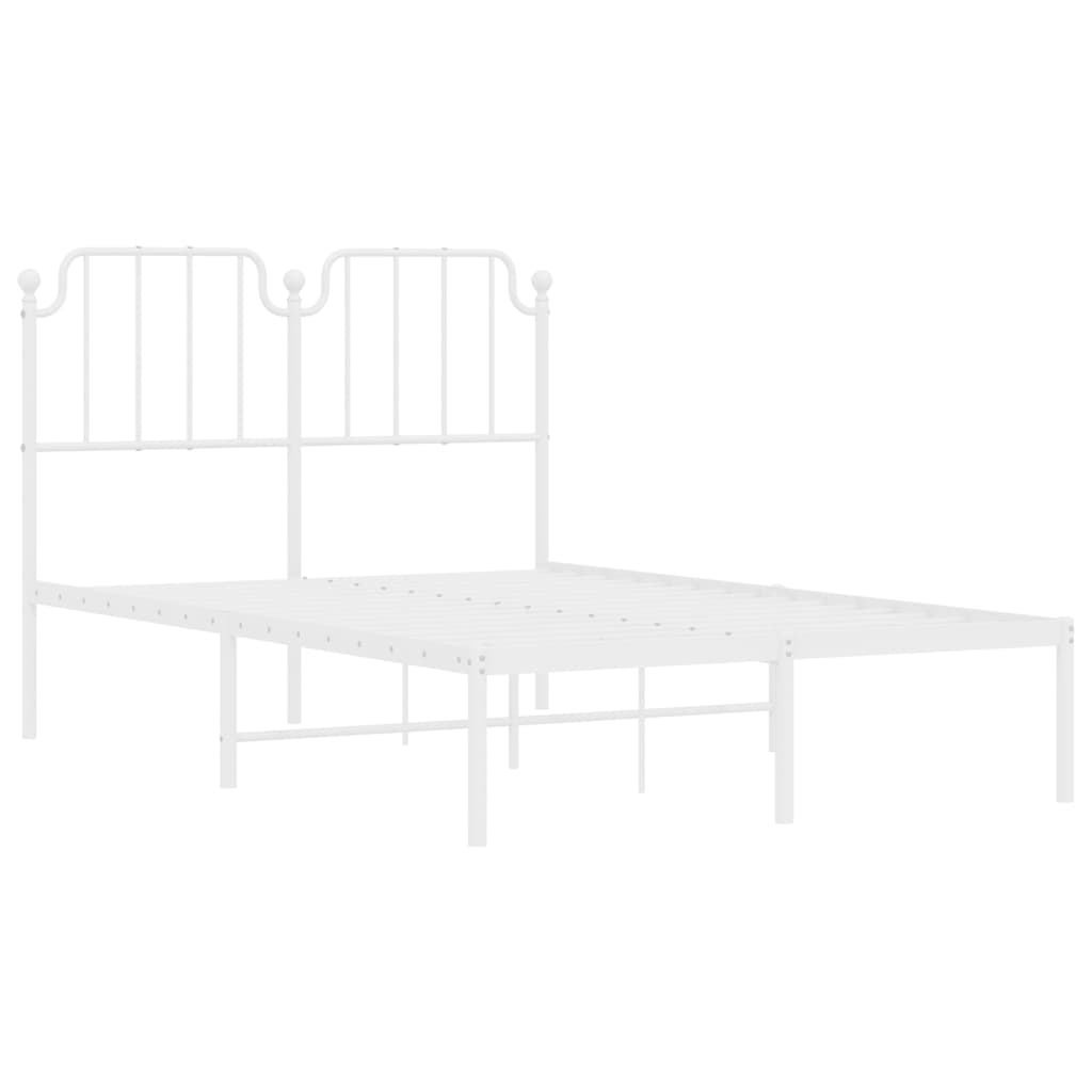 Cadre de lit métal sans matelas et tête de lit blanc 120x200 cm - XIOS