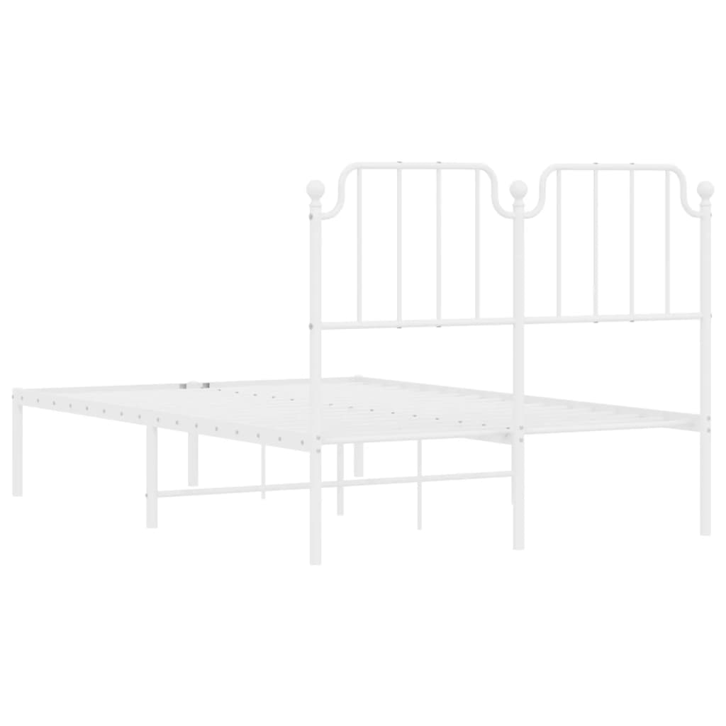 Cadre de lit métal sans matelas et tête de lit blanc 120x200 cm - XIOS