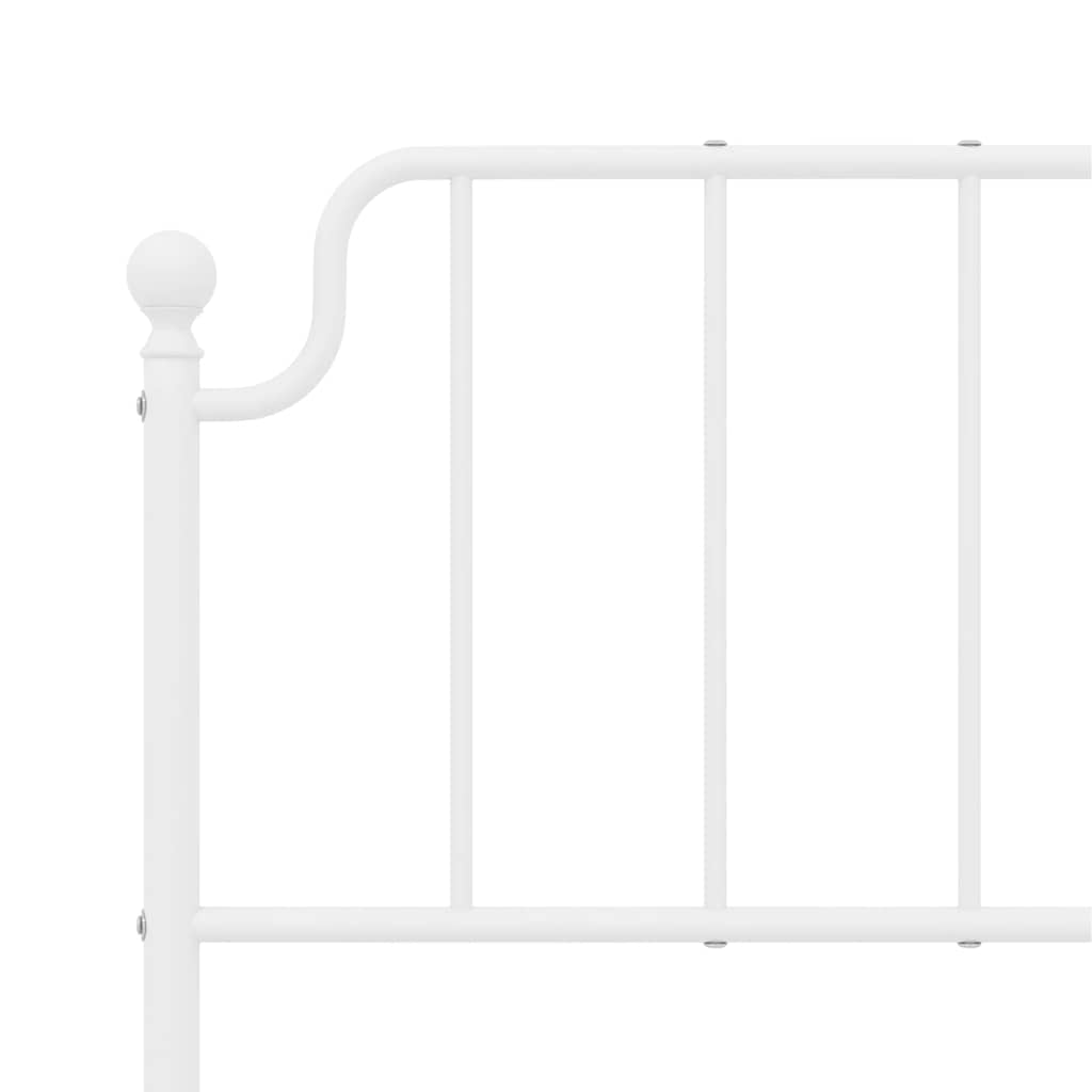 Cadre de lit métal sans matelas et tête de lit blanc 135x190 cm - XIOS