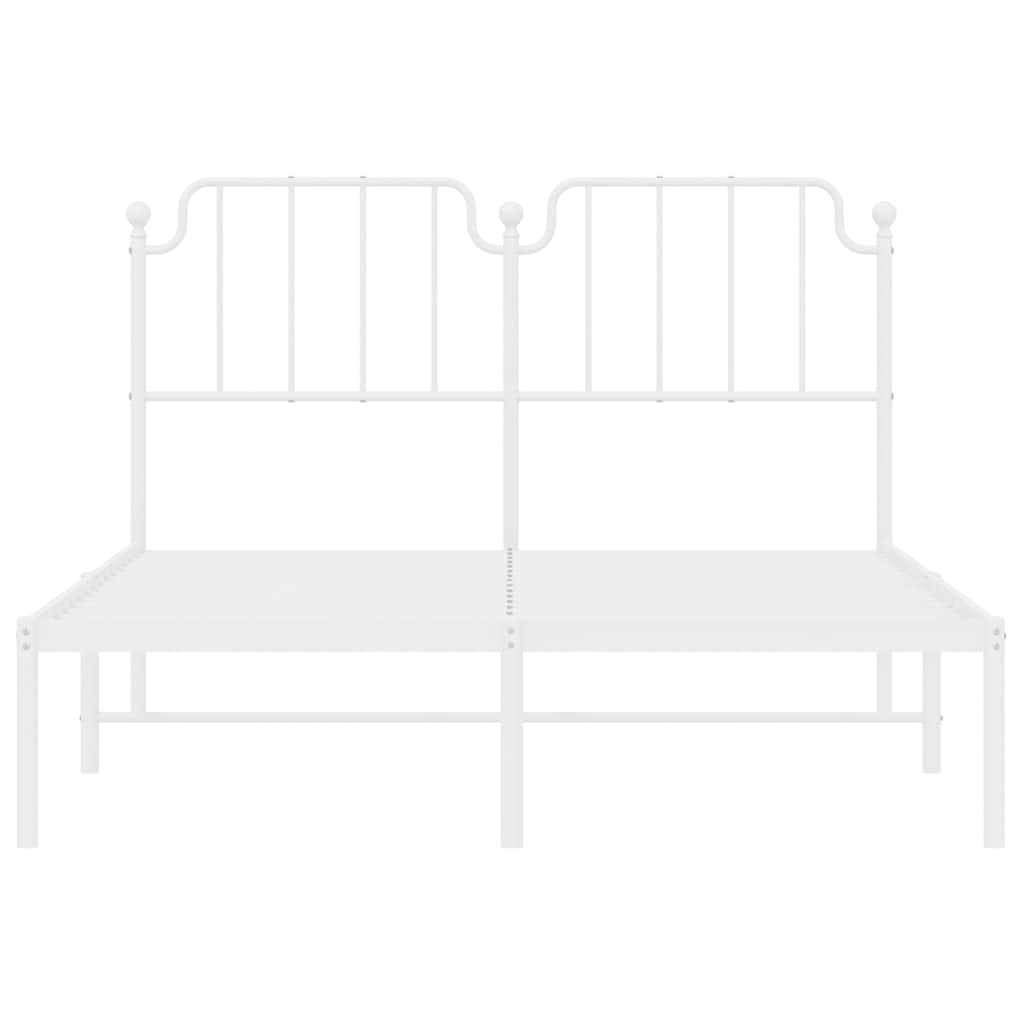 Cadre de lit métal sans matelas et tête de lit blanc 150x200 cm - XIOS
