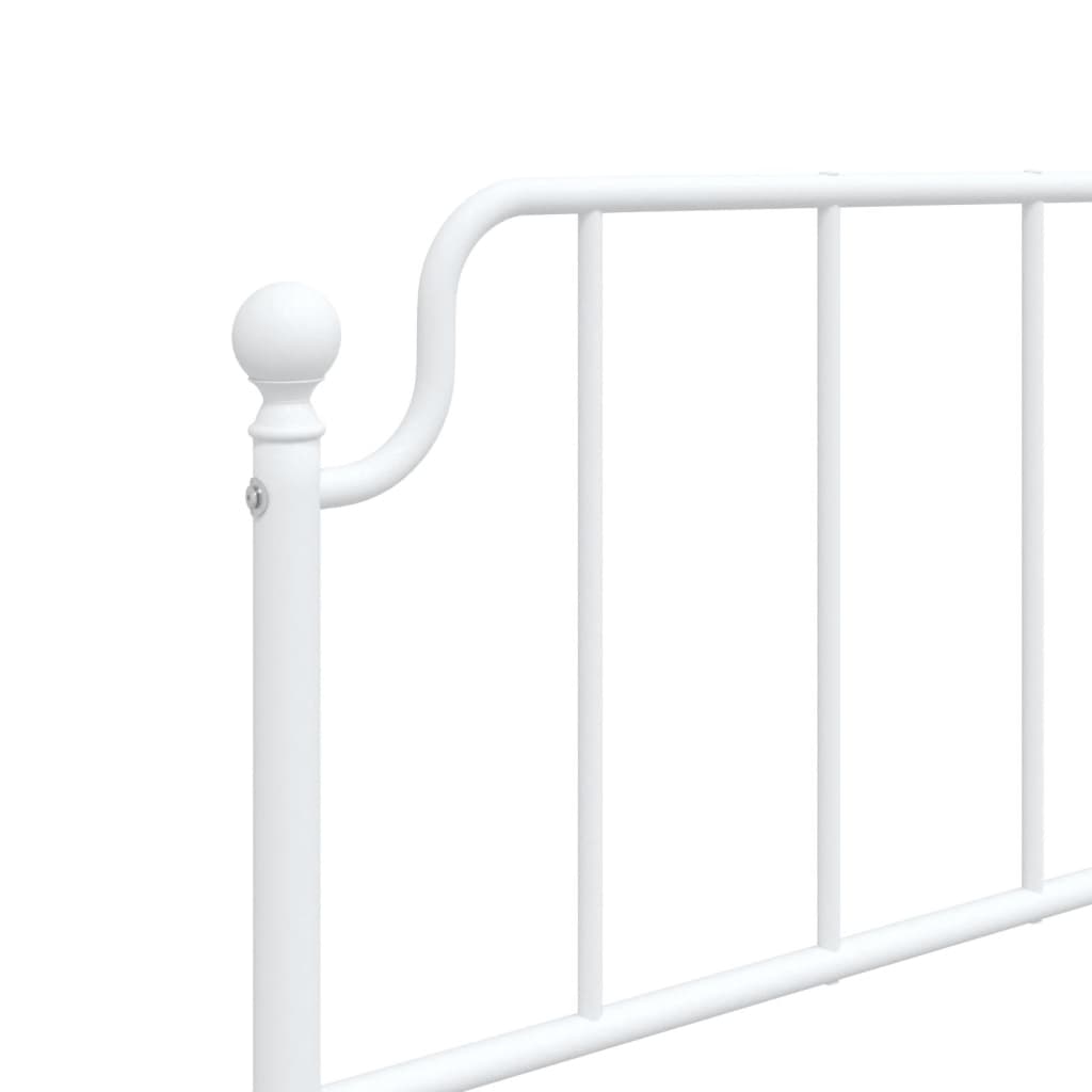 Cadre de lit métal sans matelas et pied de lit blanc 107x203 cm - XIOS
