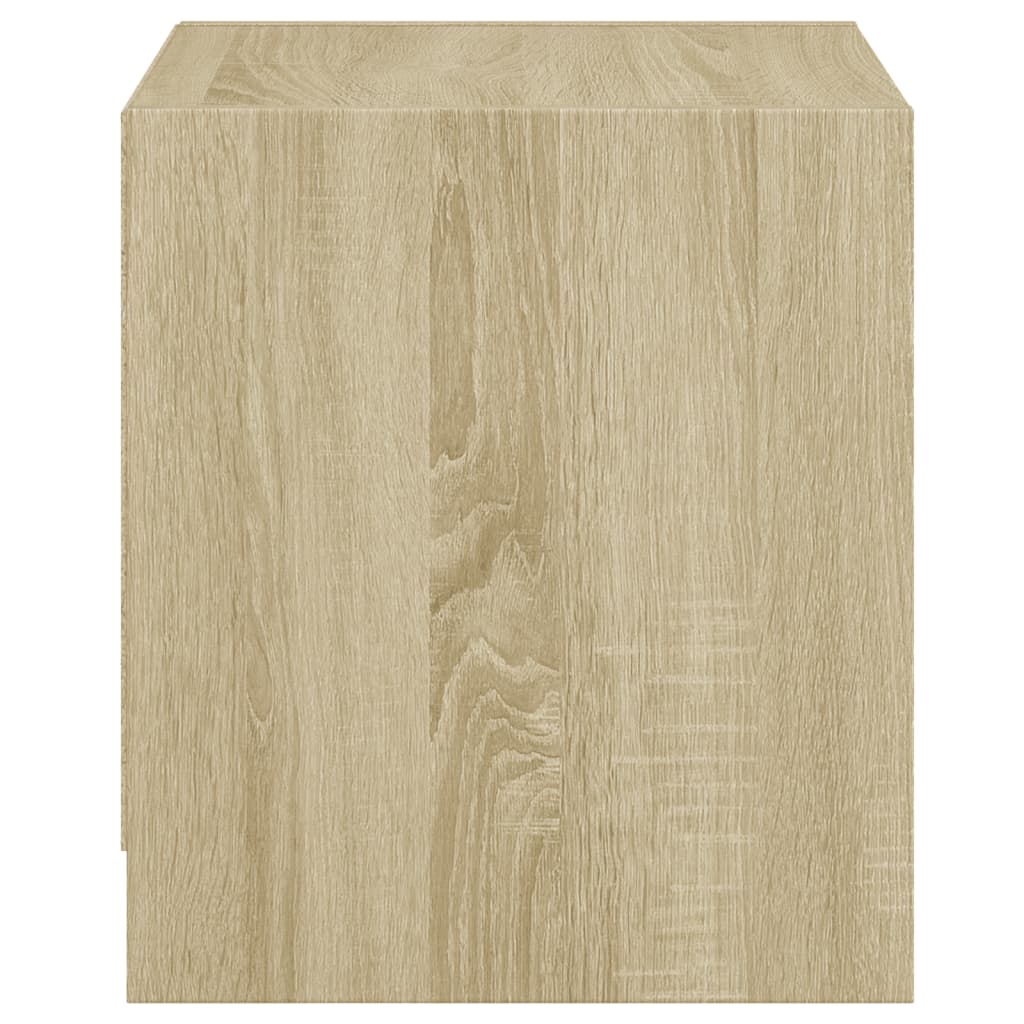 Tables de chevet et portes vitrées 2pcs chêne sonoma 35x37x42cm - XIOS