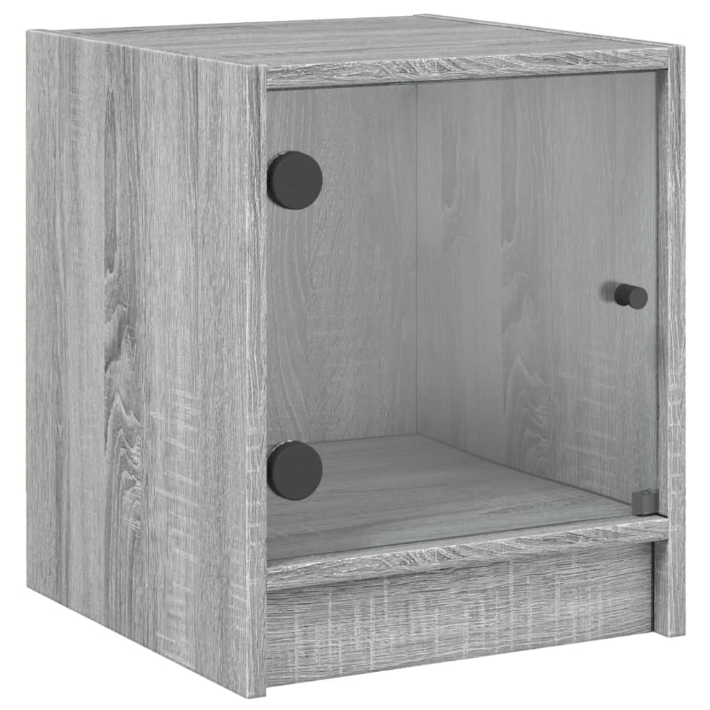 Tables de chevet et portes vitrées 2pcs sonoma gris 35x37x42cm - XIOS