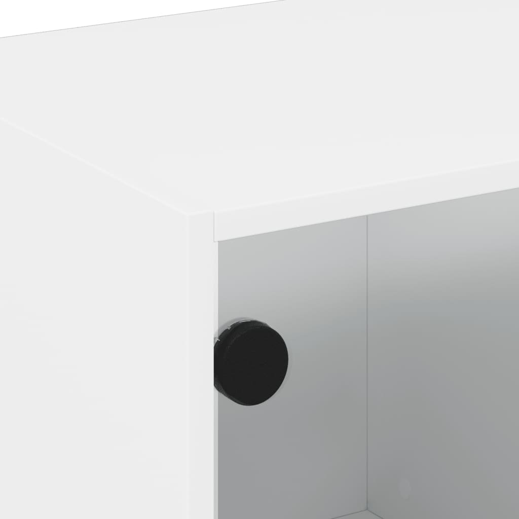 Meuble TV avec portes en verre blanc 68x37x42 cm - XIOS