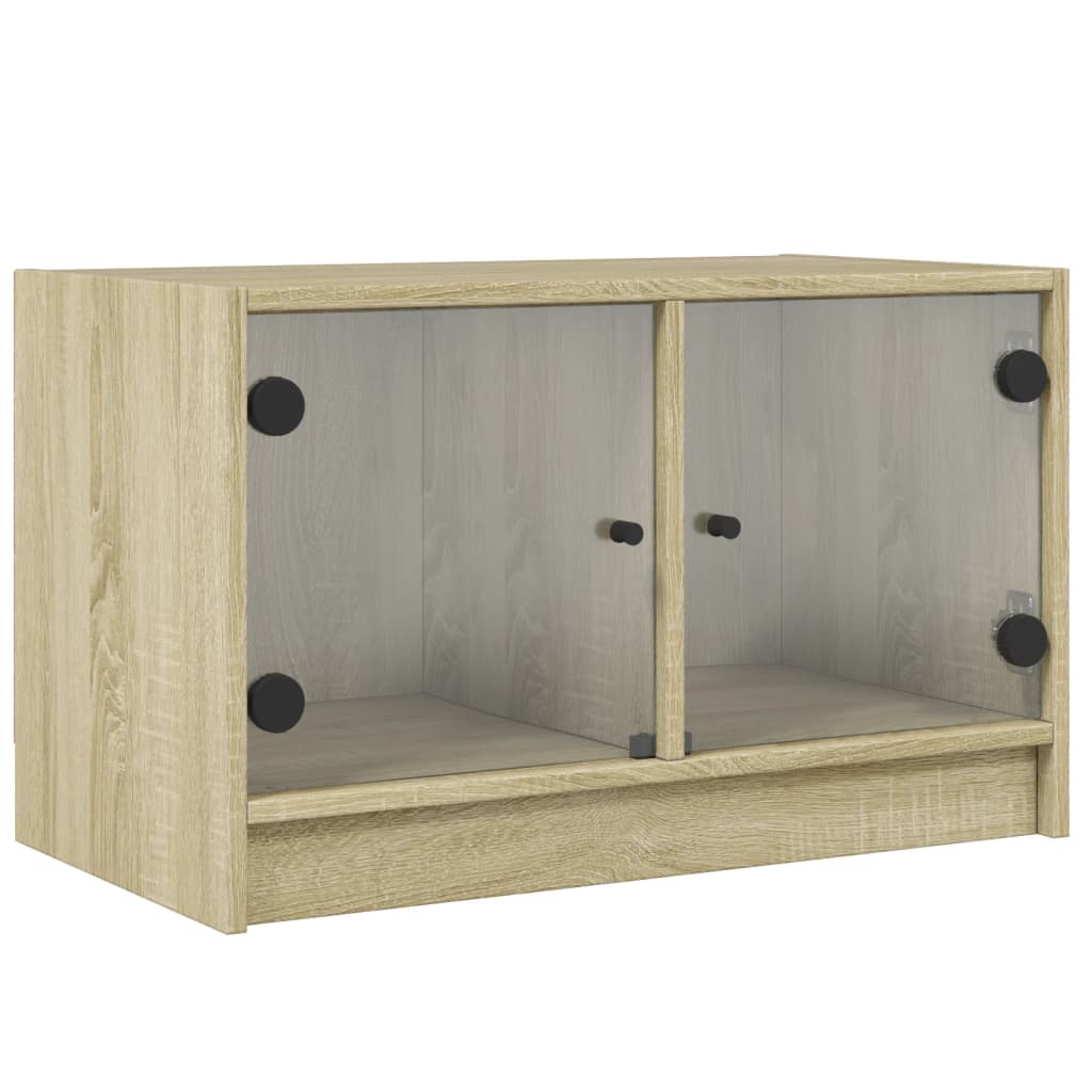 Meuble TV avec portes en verre chêne sonoma 68x37x42 cm - XIOS