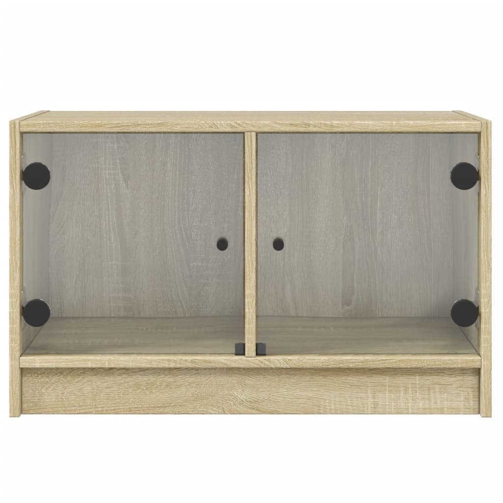 Meuble TV avec portes en verre chêne sonoma 68x37x42 cm - XIOS