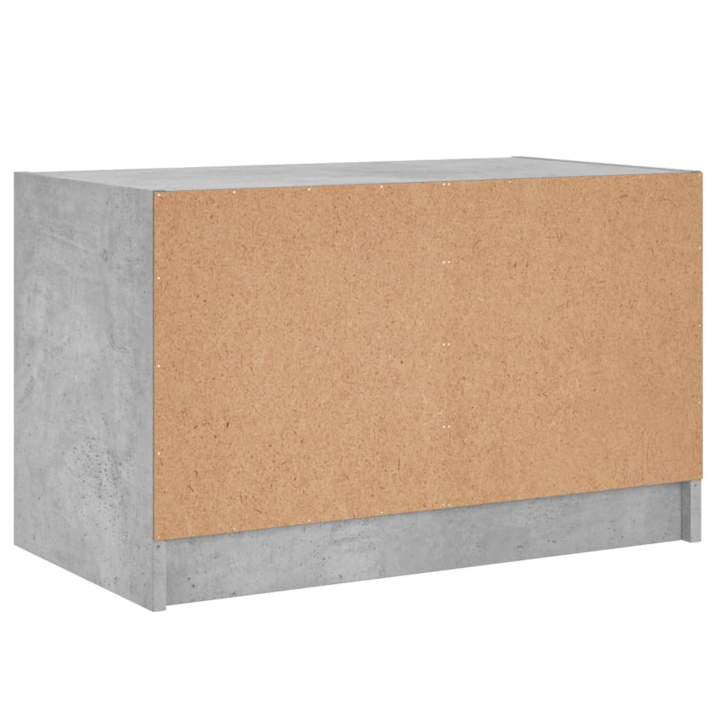 Meuble TV avec portes en verre gris béton 68x37x42 cm - XIOS