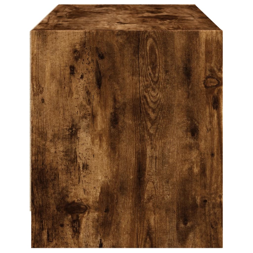 Meuble TV avec portes en verre chêne fumé 68x37x42 cm - XIOS