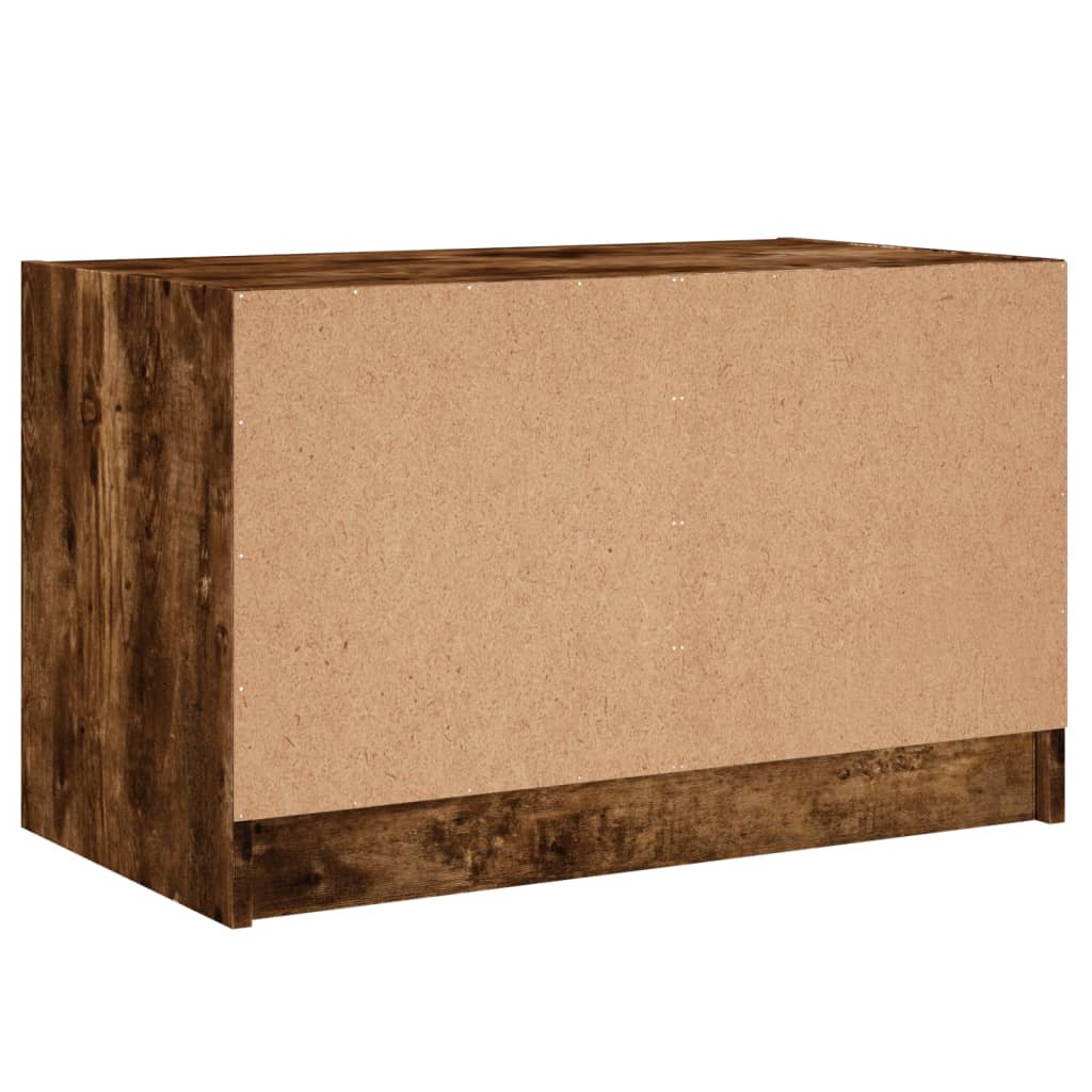 Meuble TV avec portes en verre chêne fumé 68x37x42 cm - XIOS