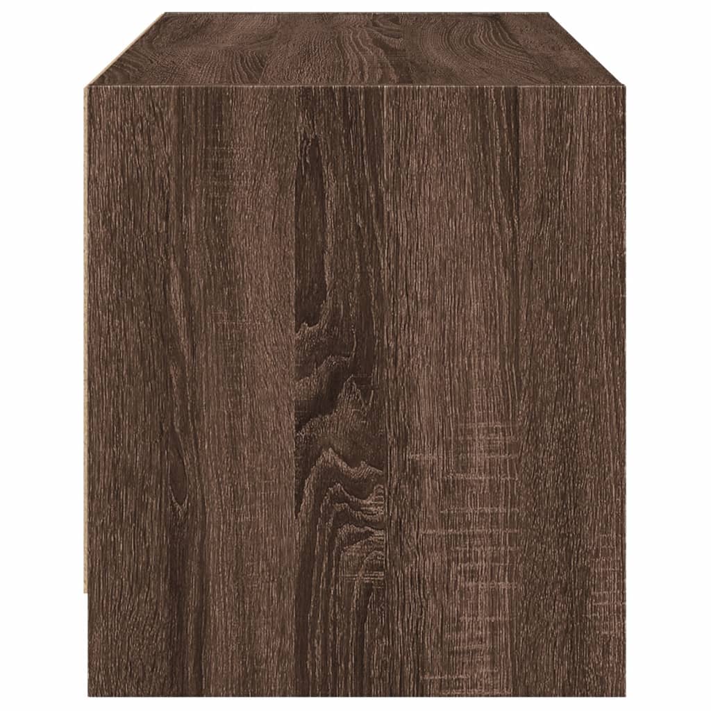 Meuble TV avec portes en verre chêne marron 68x37x42 cm - XIOS