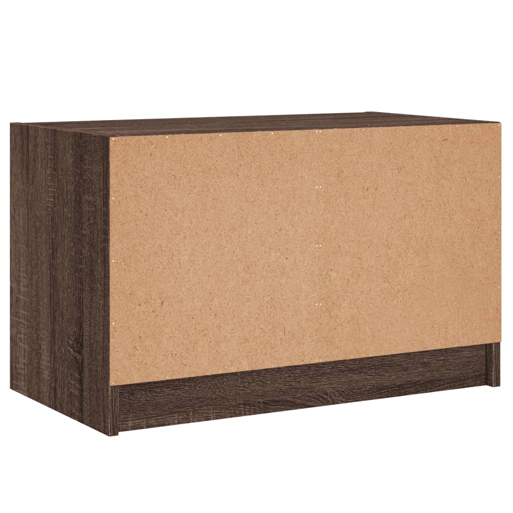 Meuble TV avec portes en verre chêne marron 68x37x42 cm - XIOS
