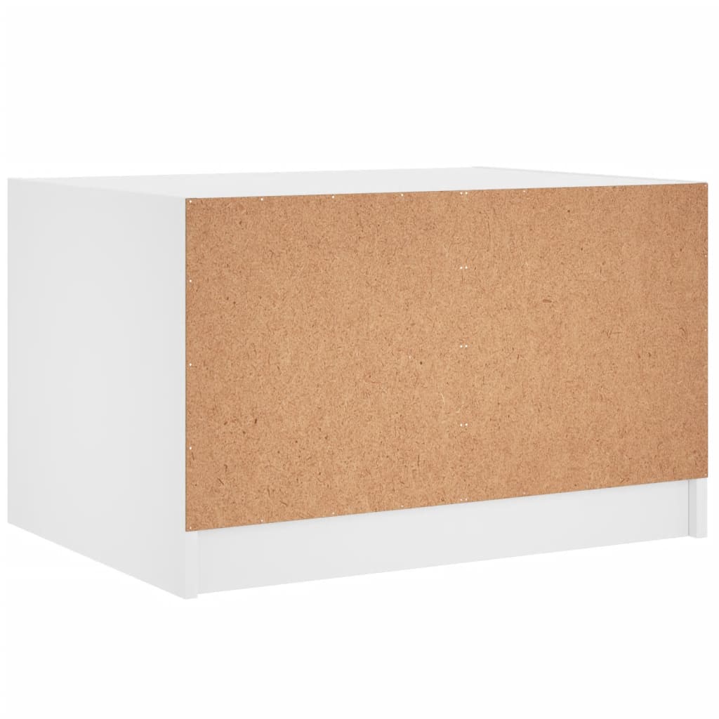 Table basse avec portes en verre blanc 68x50x42 cm - XIOS