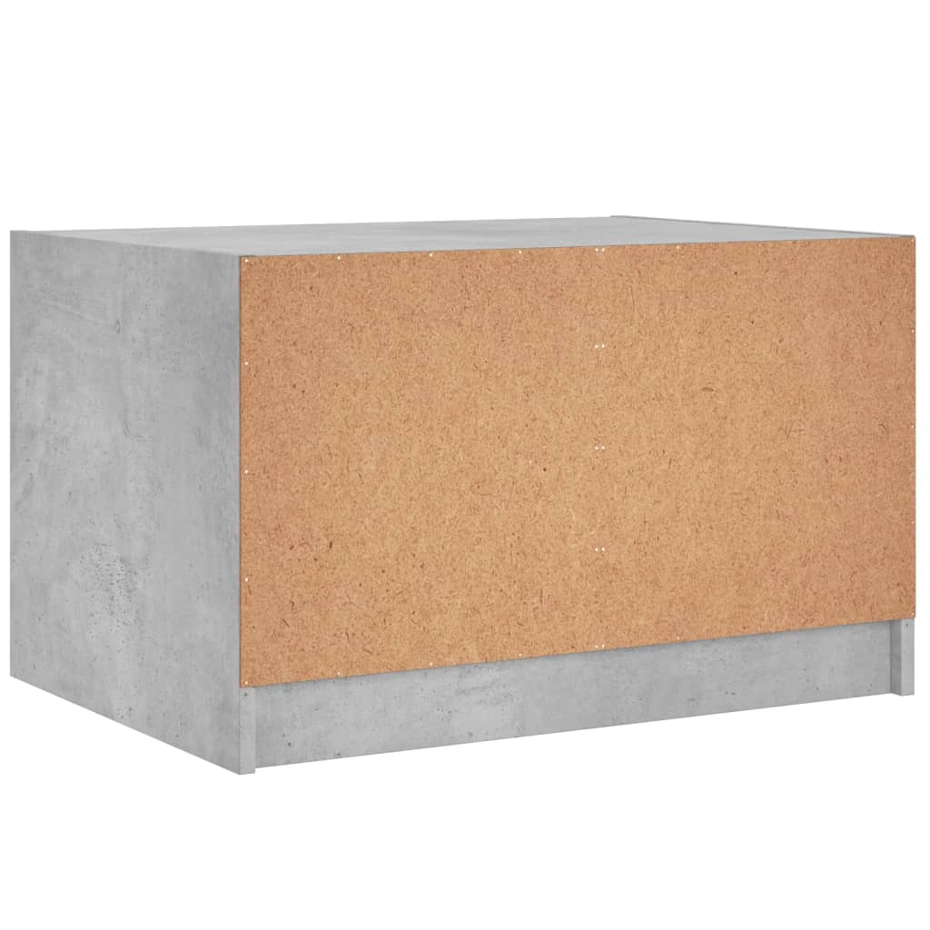Table basse avec portes en verre gris béton 68x50x42 cm - XIOS