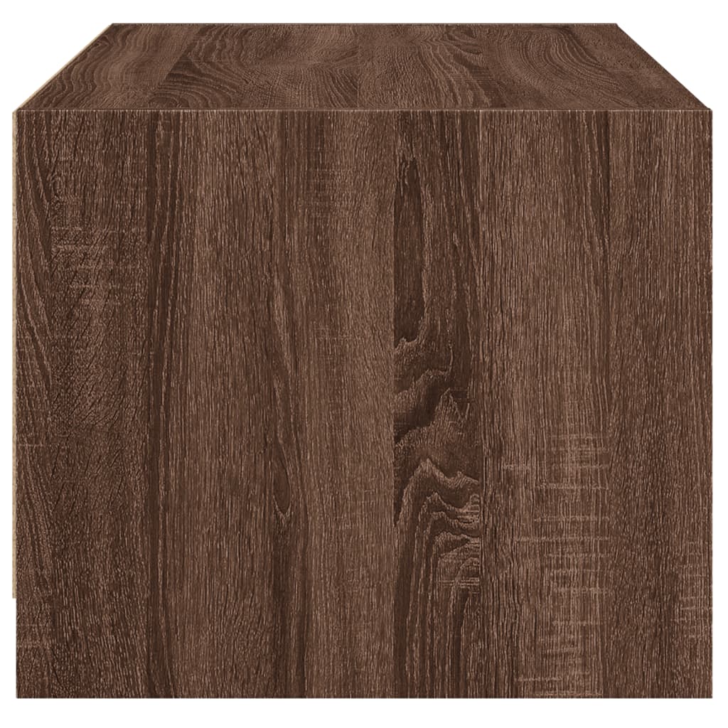 Table basse avec portes en verre chêne marron 68x50x42 cm - XIOS