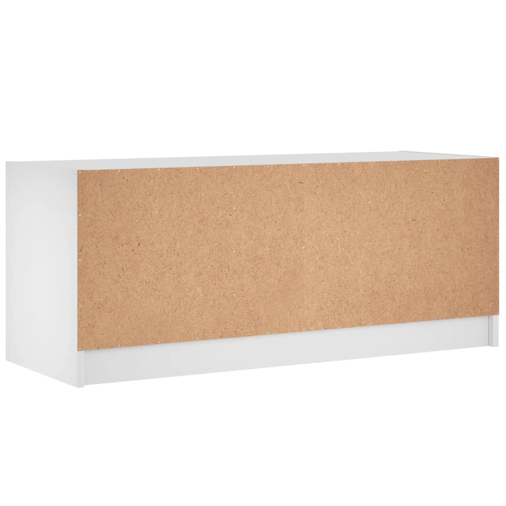 Meuble TV avec portes en verre blanc 102x37x42 cm - XIOS