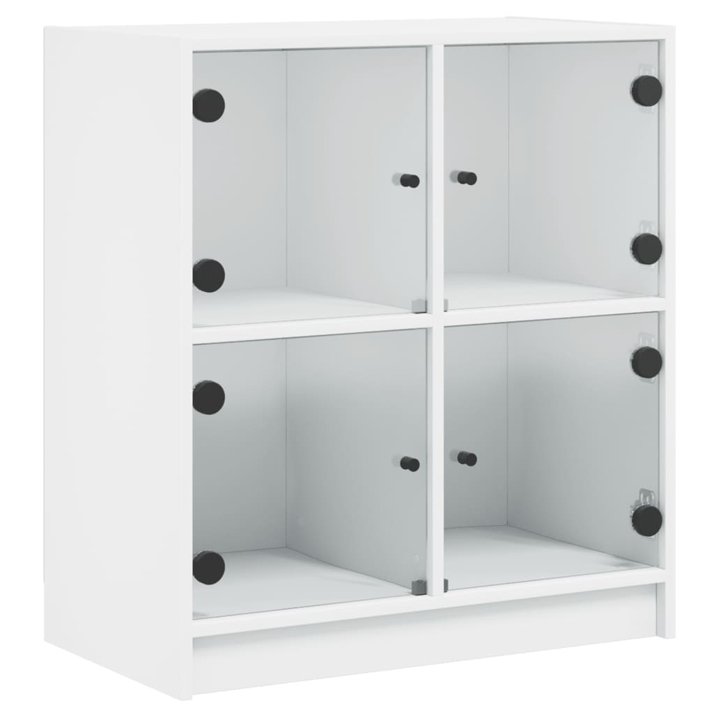 Armoire latérale avec portes en verre blanc 68x37x75,5 cm - XIOS