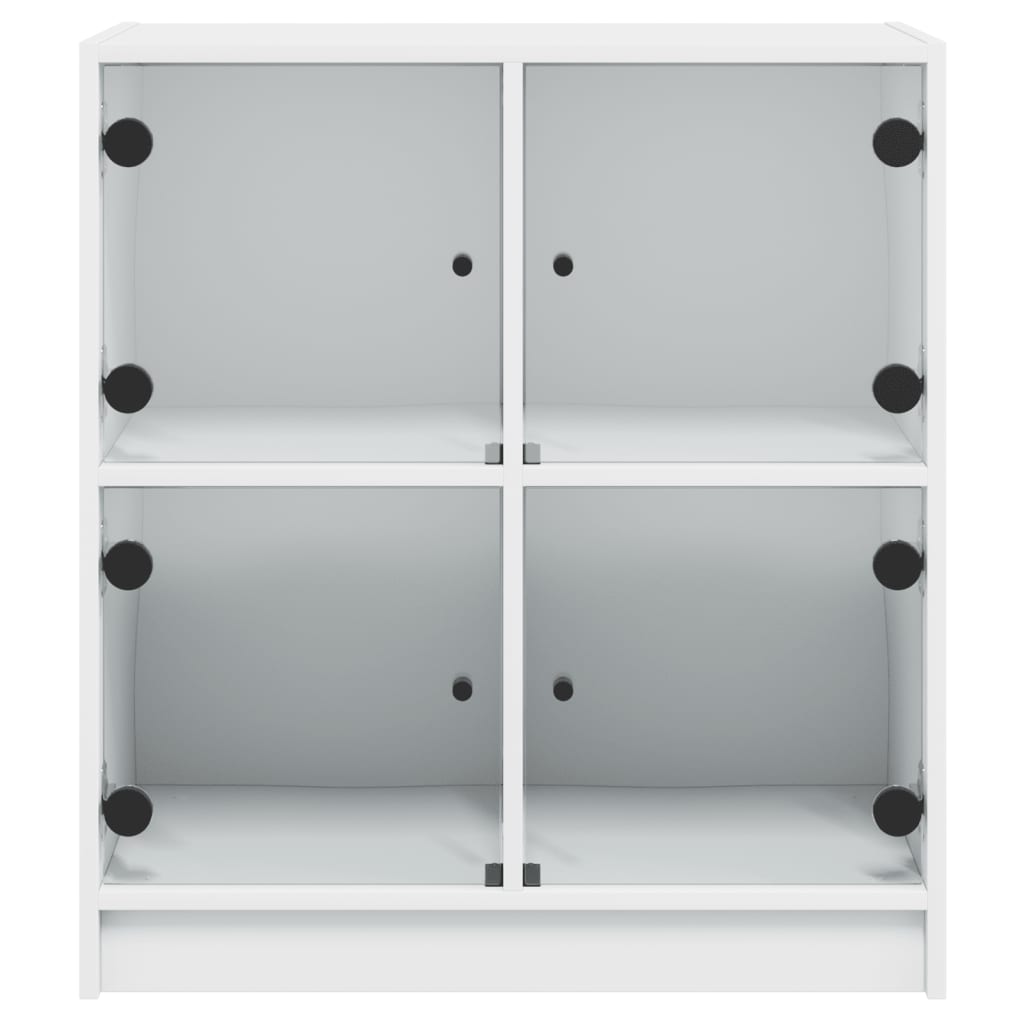 Armoire latérale avec portes en verre blanc 68x37x75,5 cm - XIOS