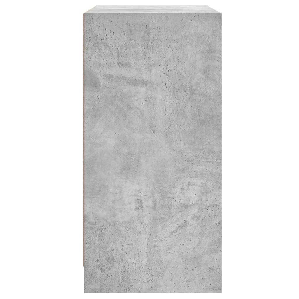 Armoire latérale avec portes en verre gris béton 68x37x75,5 cm - XIOS