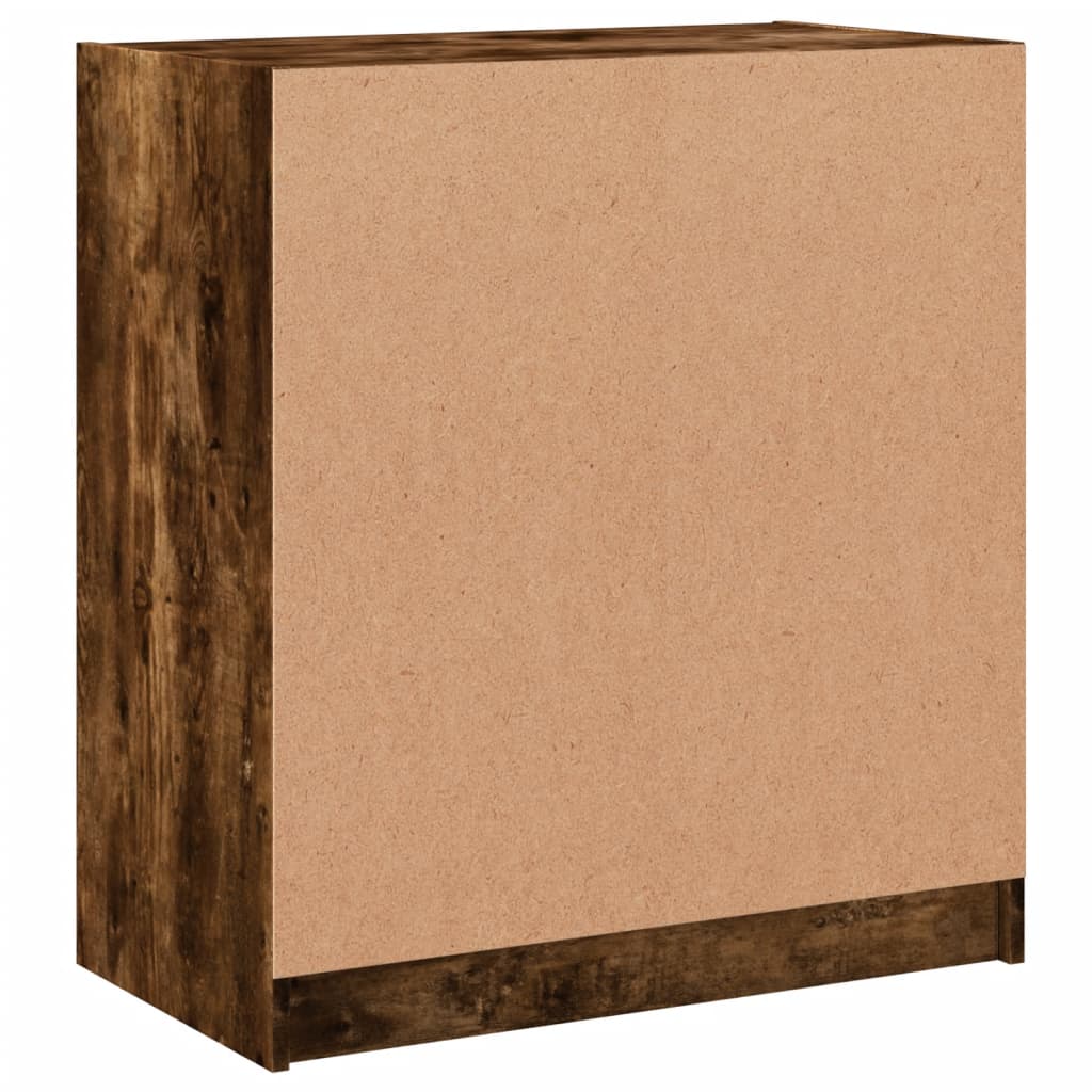 Armoire latérale avec portes en verre chêne fumé 68x37x75,5 cm - XIOS