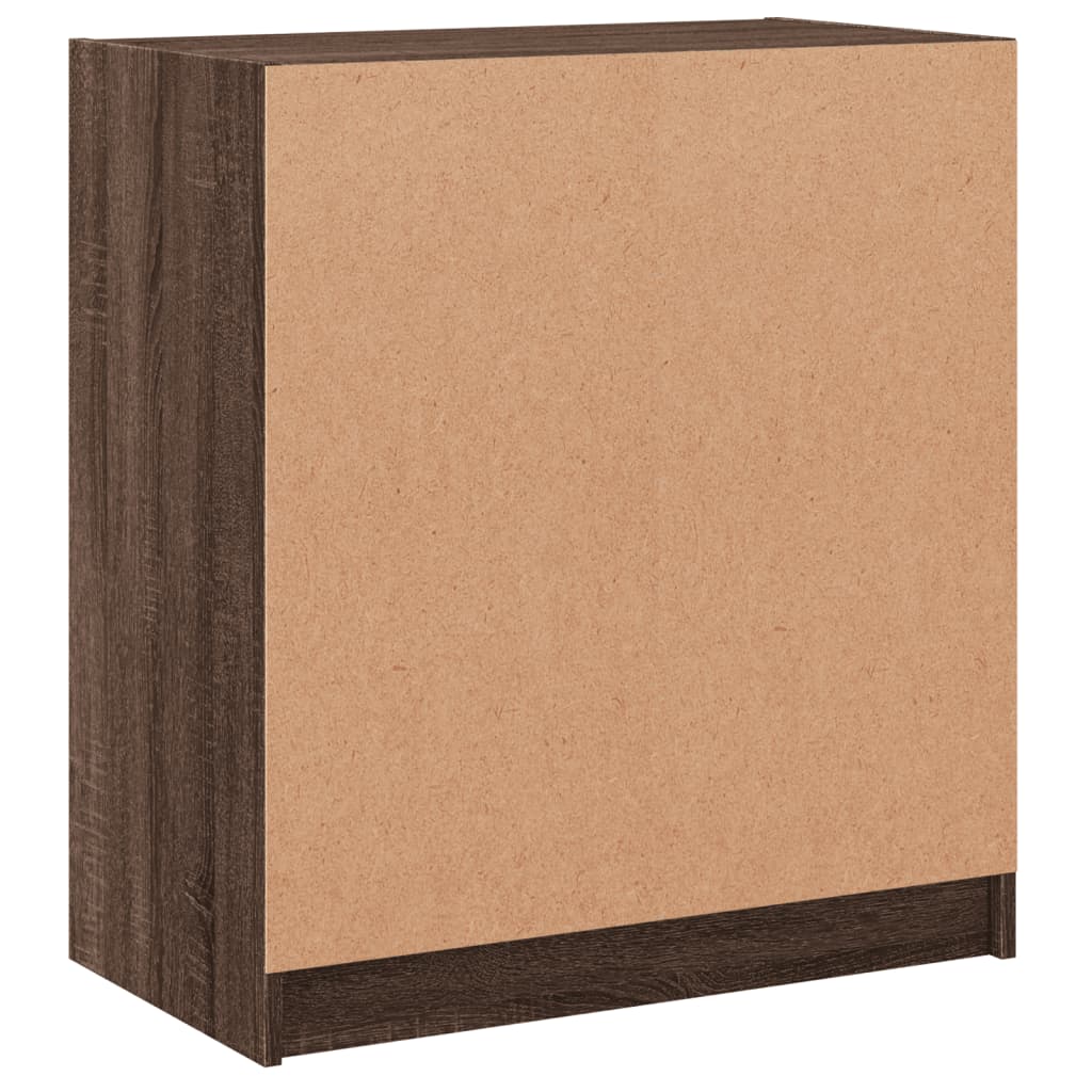 Armoire latérale avec portes en verre chêne marron 68x37x75,5cm - XIOS