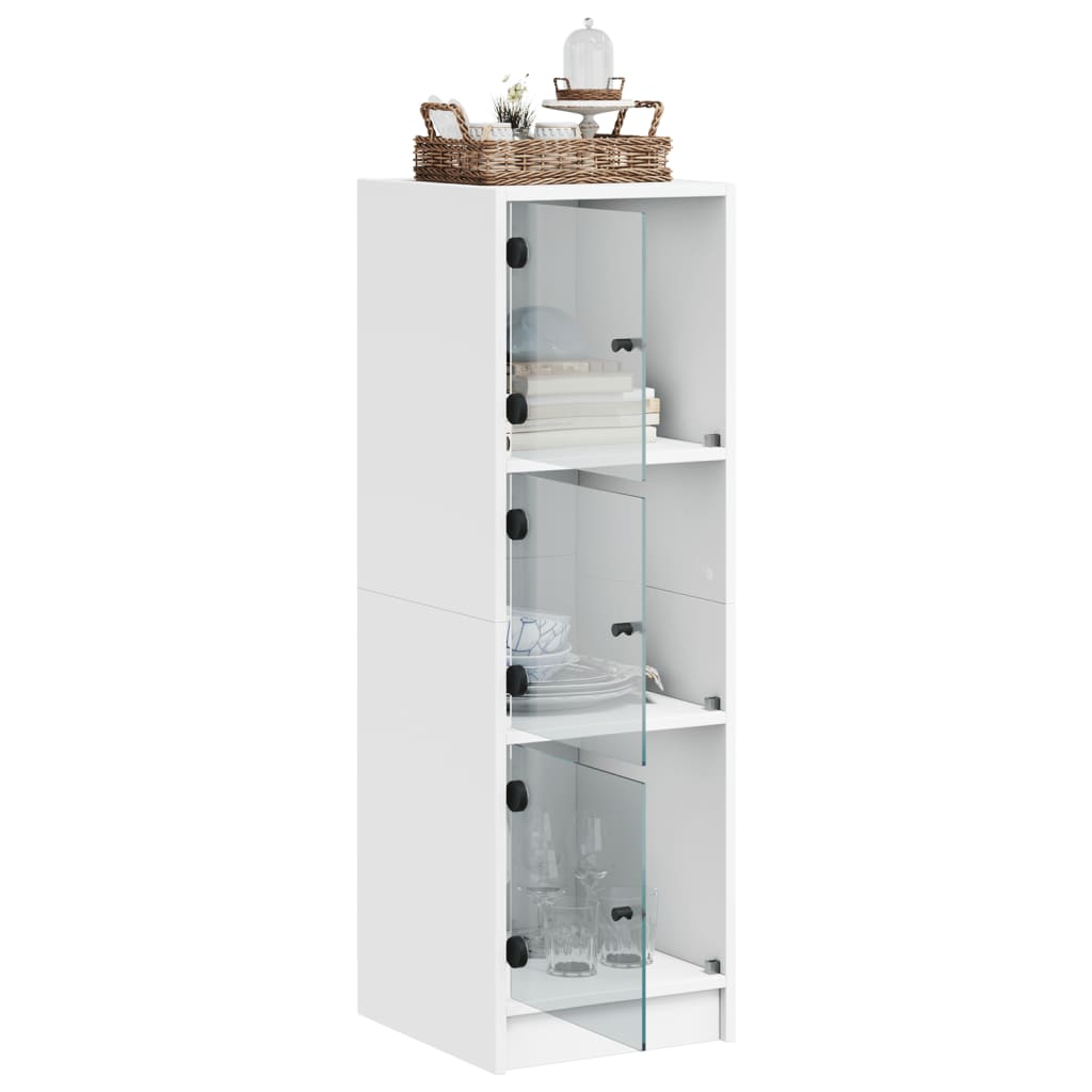 Buffet avec portes en verre blanc 35x37x109 cm - XIOS