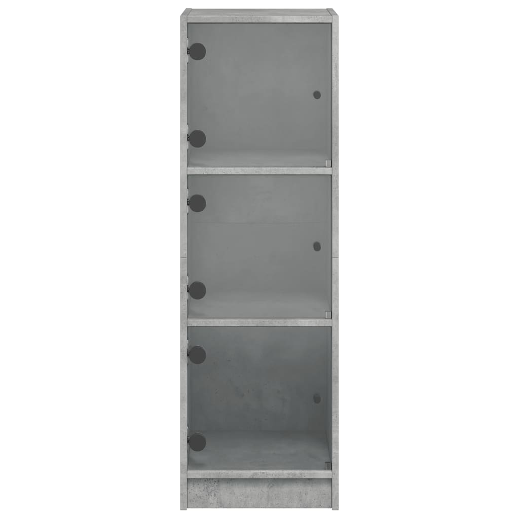 Buffet avec portes en verre gris béton 35x37x109 cm - XIOS