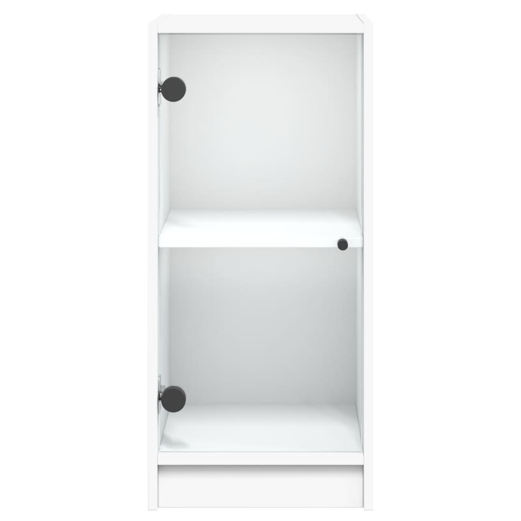 Armoire latérale avec portes en verre blanc 35x37x75,5 cm - XIOS