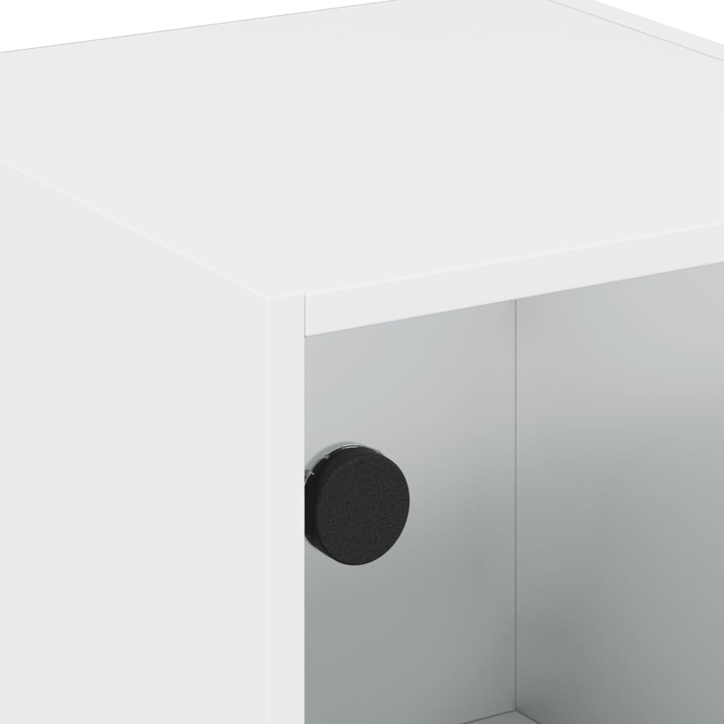 Armoire latérale avec portes en verre blanc 35x37x75,5 cm - XIOS