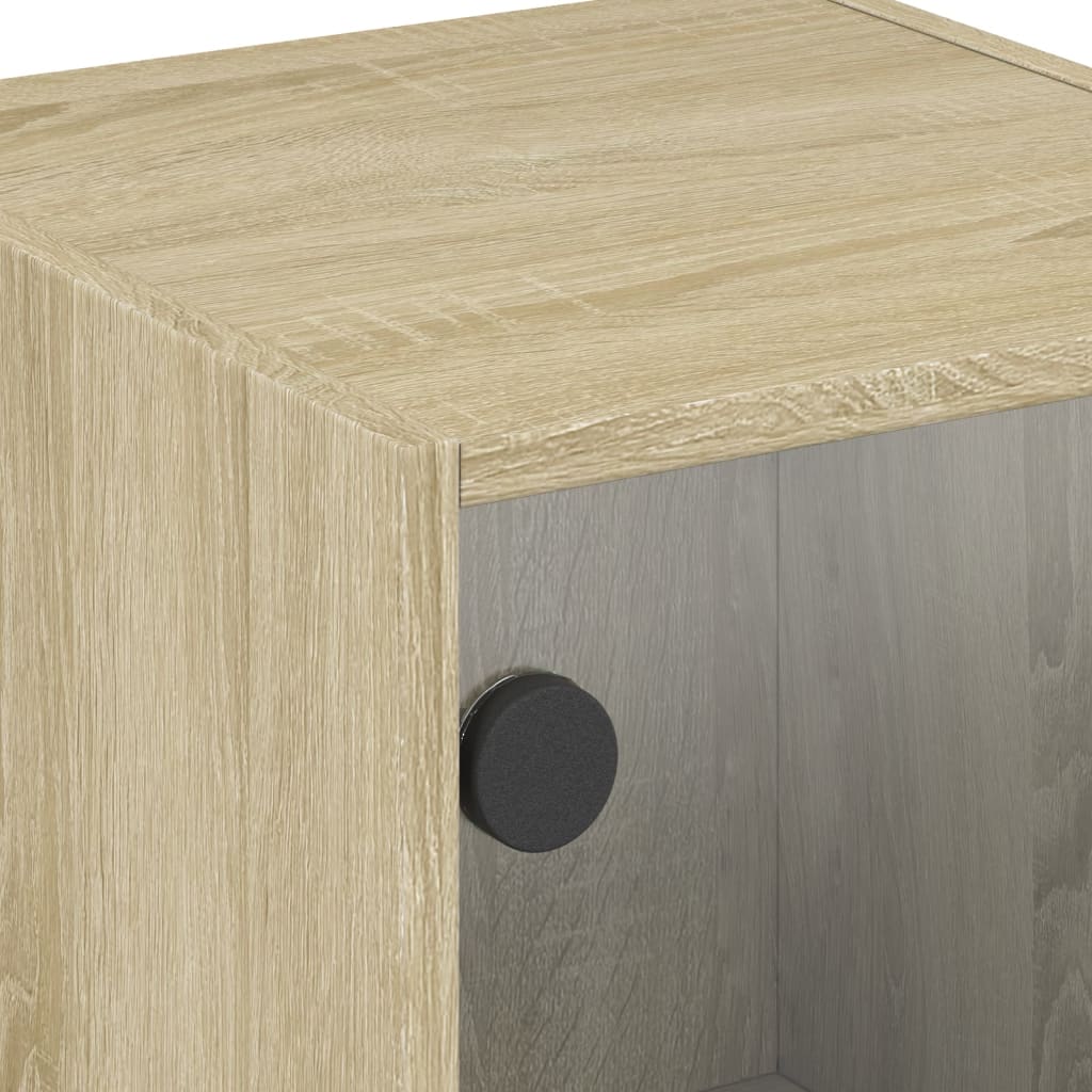 Armoire latérale avec portes en verre chêne sonoma 35x37x75,5cm - XIOS