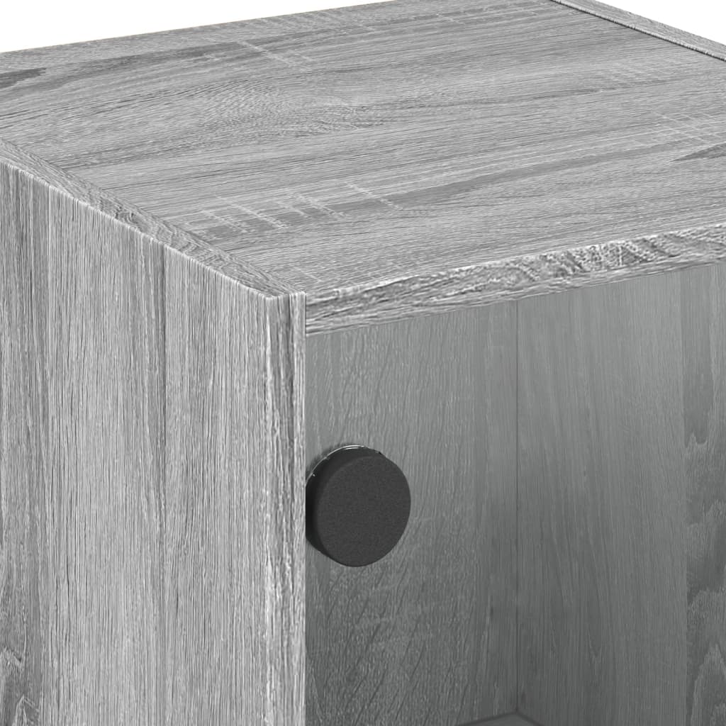 Armoire latérale avec portes en verre sonoma gris 35x37x75,5 cm - XIOS