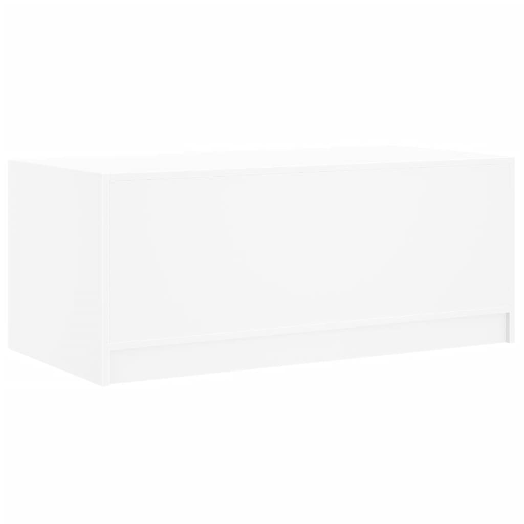 Table basse avec portes en verre blanc 102x50x42 cm - XIOS