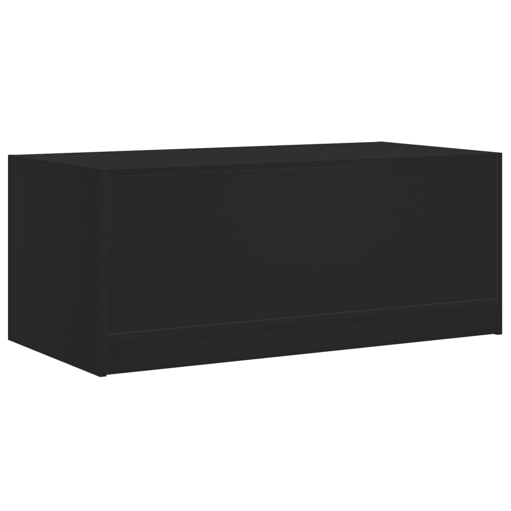 Table basse avec portes en verre noir 102x50x42 cm - XIOS
