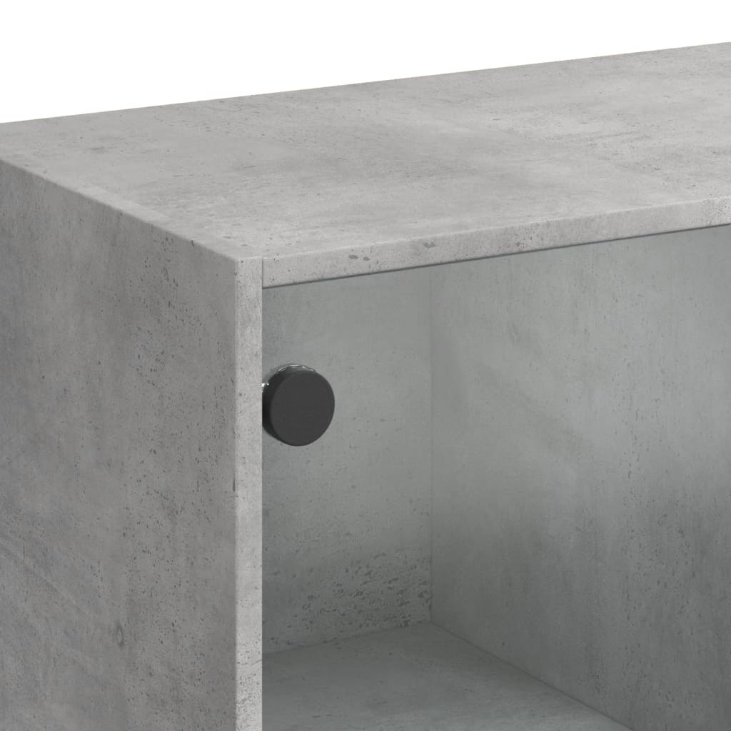 Table basse avec portes en verre gris béton 102x50x42 cm - XIOS